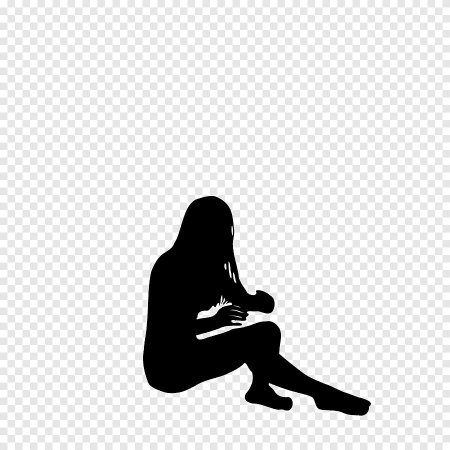 Силуэт сидящего человека