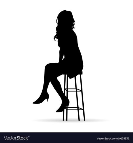Девушка на стуле силуэт