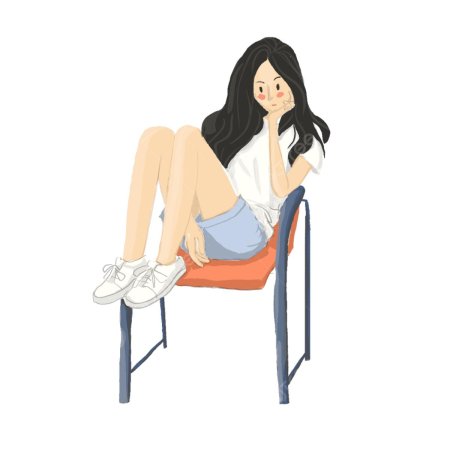 Девушка сидит в кресле