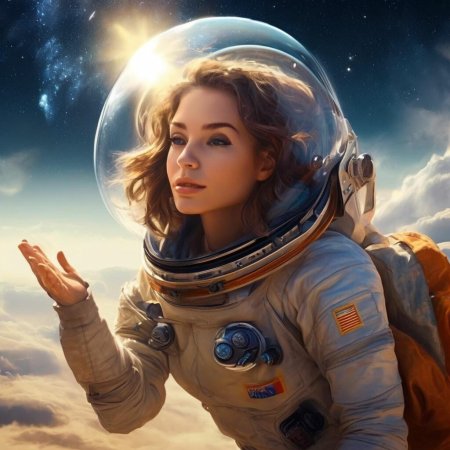 Девушка космонавт арт