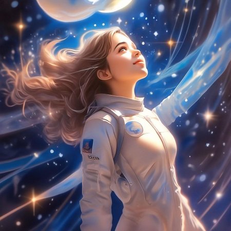 Девушка в космосе арт