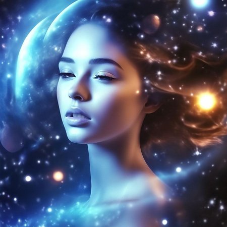 Девушка в космосе арт