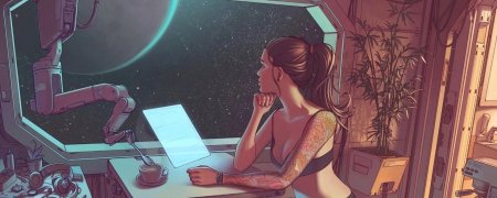 Девушка на космическом корабле