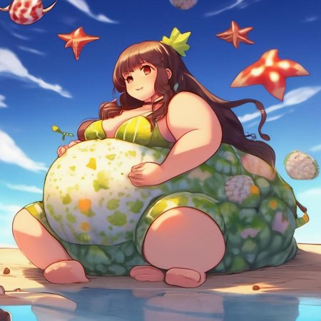 Толстая девушка толстеет аниме