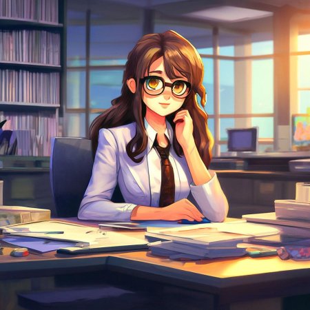 Аниме офисный работник