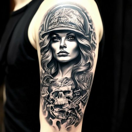 Тату в стиле чикано реализм