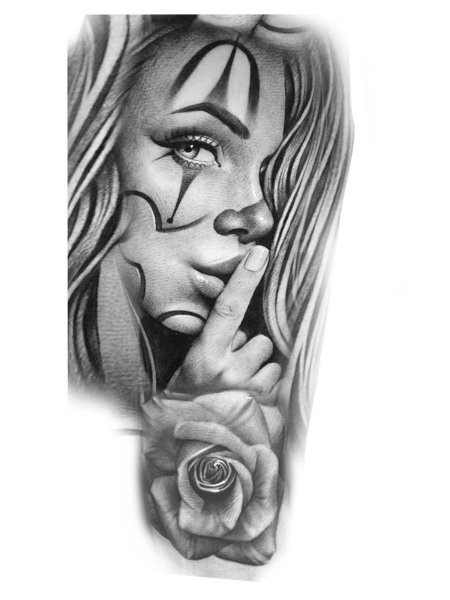 Девушка эскиз тату