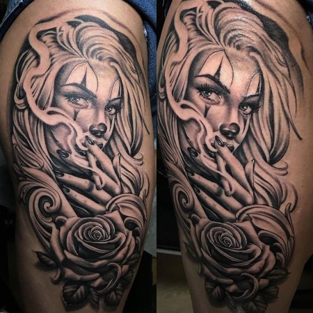 Тату на бедре чикано