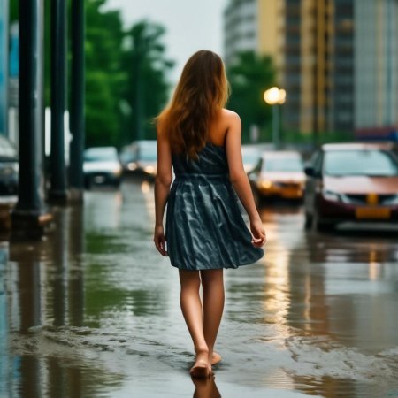 Босые девушки в городе