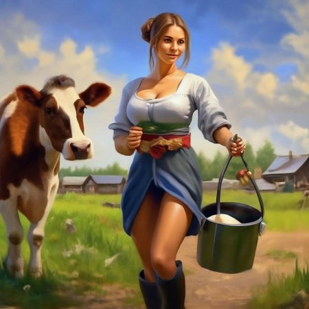Девушка доярка