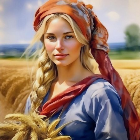 Русская девушка с косой