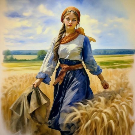 Крестьянка рисунок