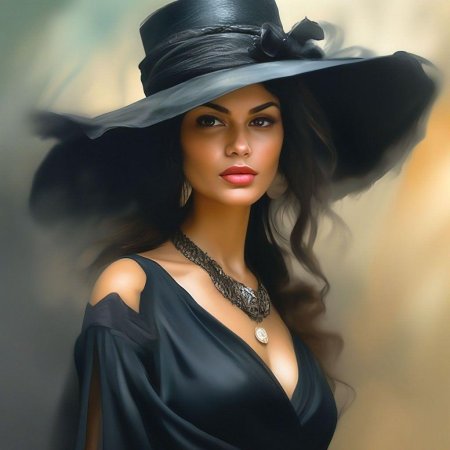 Дама в шляпе картина