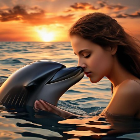 Девушка и дельфин