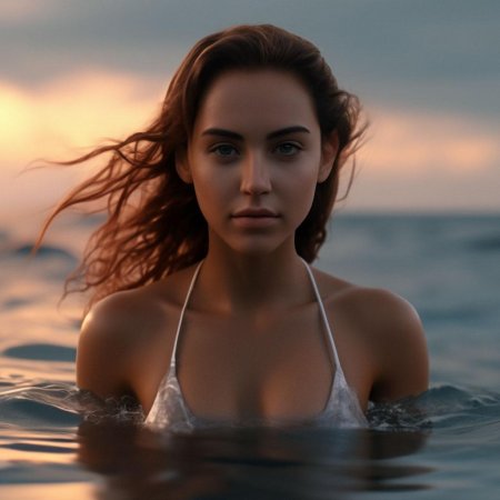 На море девушка