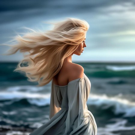 Девушка на фоне моря
