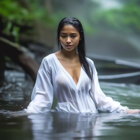 Девушка в мокрой рубашке