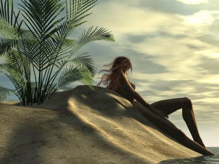 Девушка на Пальме