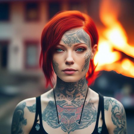 Татуировка на лице