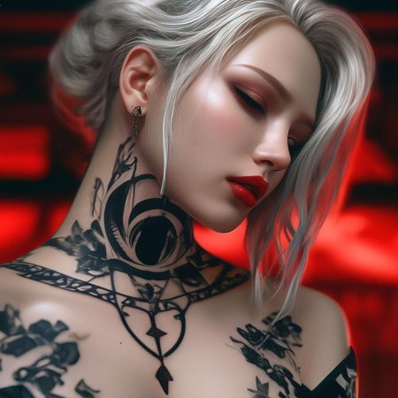Блондинка с татуировками