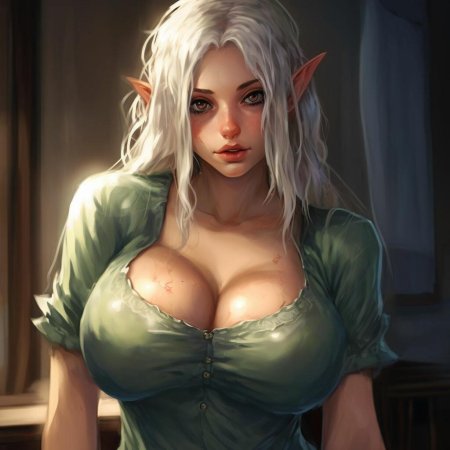 Эльфийка с большой грудью