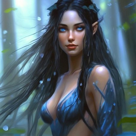 Эльфийка с черными волосами