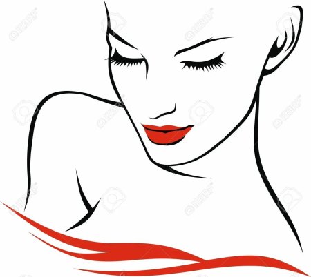 Контур женского лица