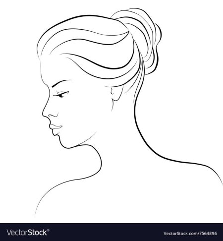 Контур женского лица