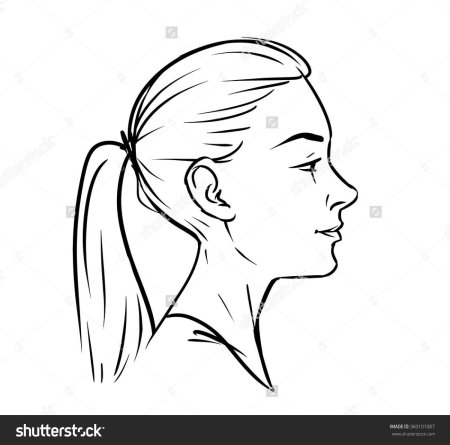 Женское лицо в профиль