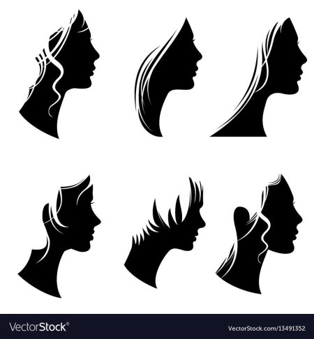 Силуэт женского лица в профиль