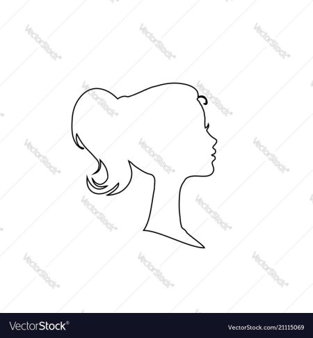 Контур женского лица