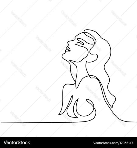 Девушка одной линией