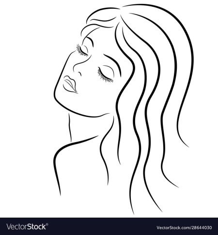 Контур лица девушки