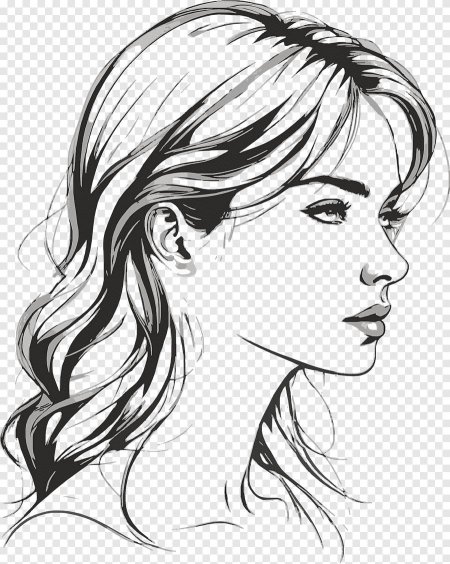 Женское лицо в профиль рисунок