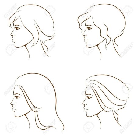 Лицо девушки в профиль рисунок