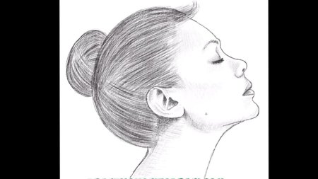 Лицо в профиль карандашом