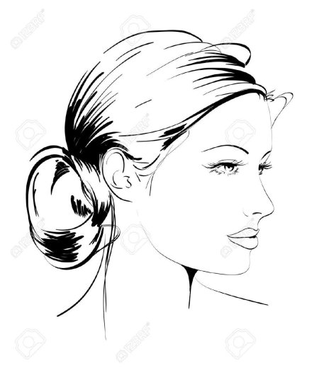 Контур женского лица