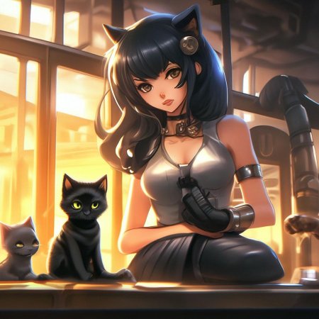 Девушка кот