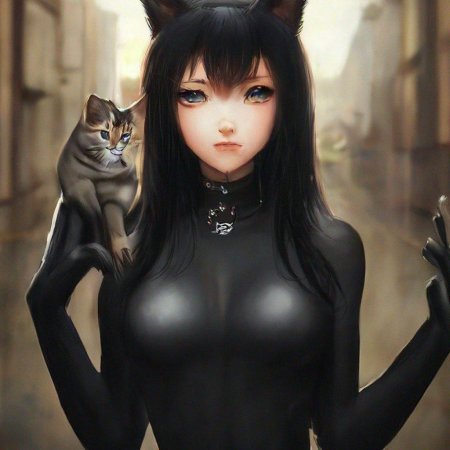 Девочка котик аниме