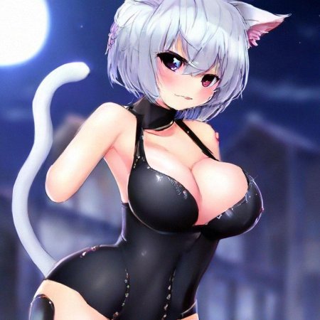 Кот в стиле аниме