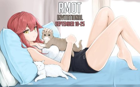 Аниме девушка с котом