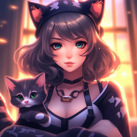 Аниме девочка кошка