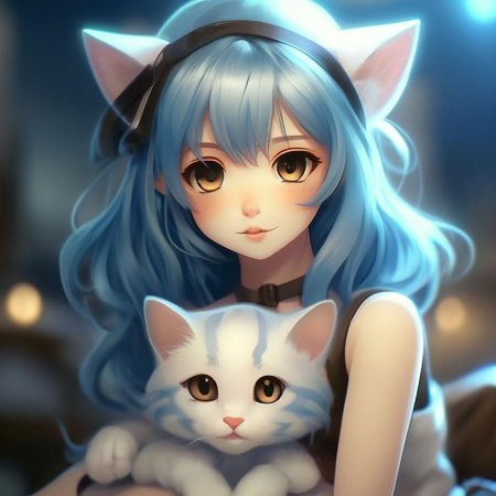 Аниме девочка кошка