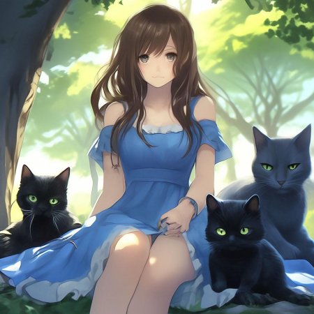 Аниме кошка девушка
