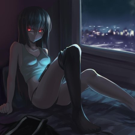 Аниме девушка в темноте