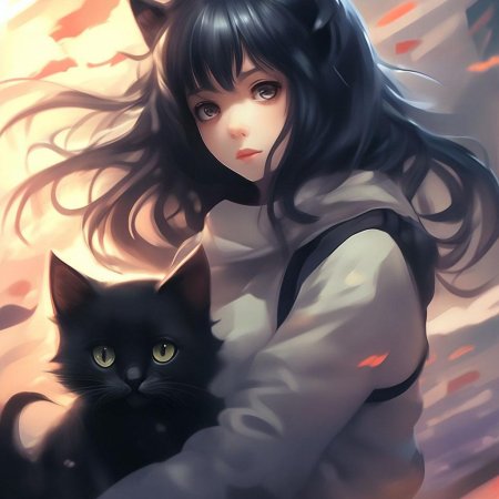 Девочка кошка арт