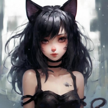 Девушка кошка аниме