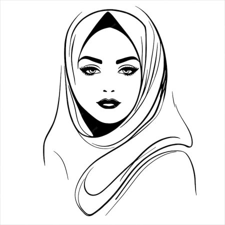 Рисунок девушка в хиджабе