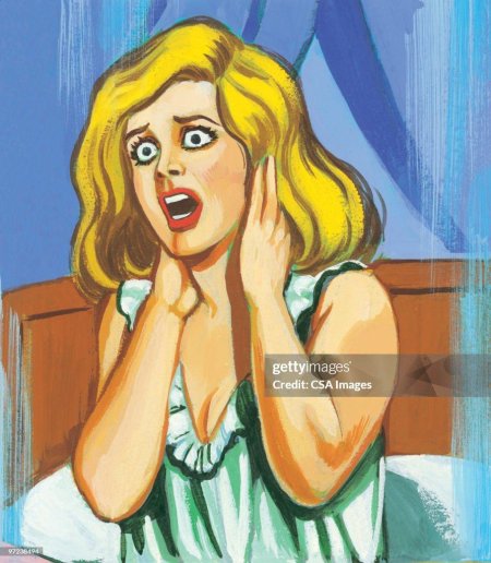 Испуганная девушка арт