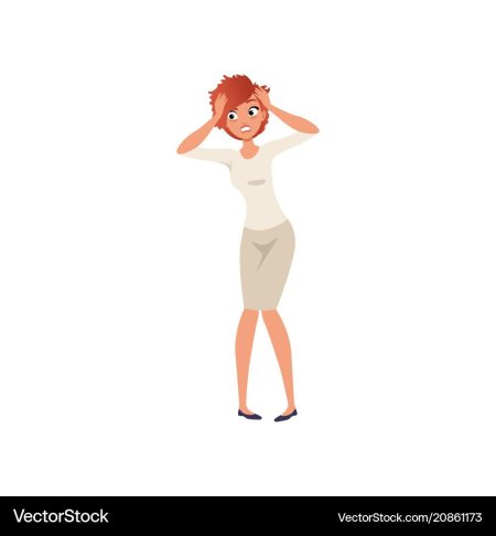 Испуганная девушка в полный рост